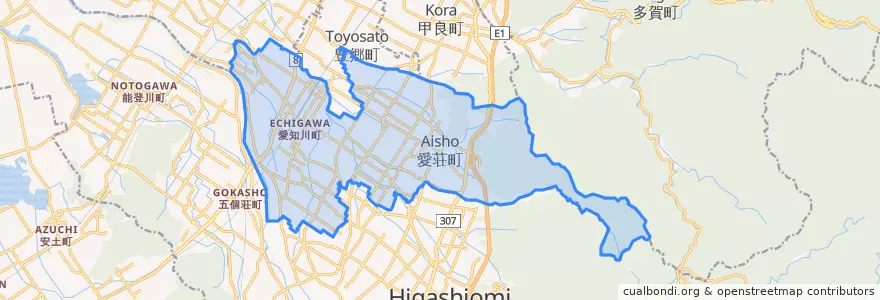 Mapa de ubicacion de 愛知郡.