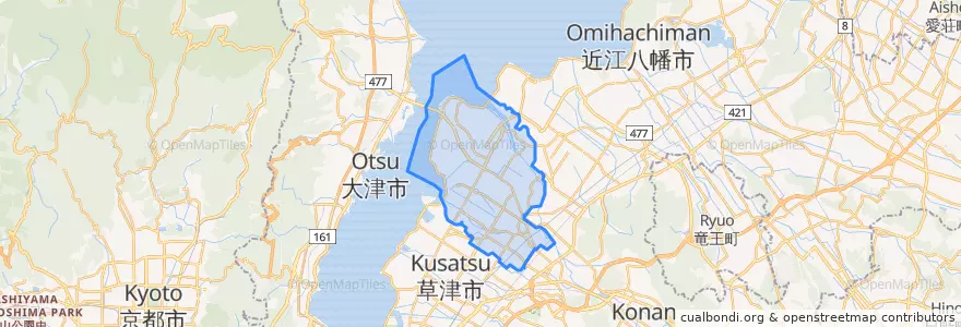 Mapa de ubicacion de Moriyama.