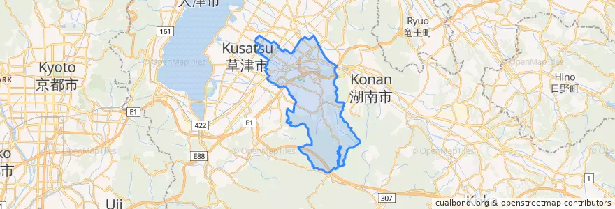 Mapa de ubicacion de 栗東市.