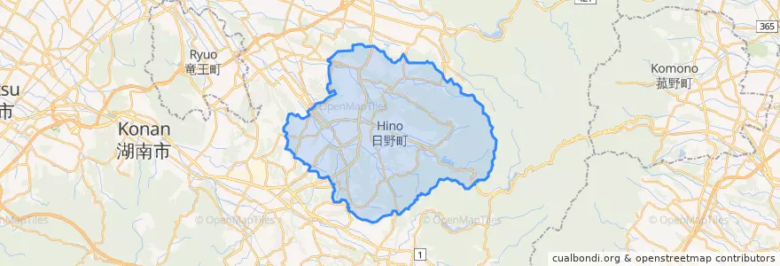 Mapa de ubicacion de 日野町.