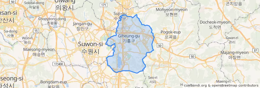 Mapa de ubicacion de 기흥구.