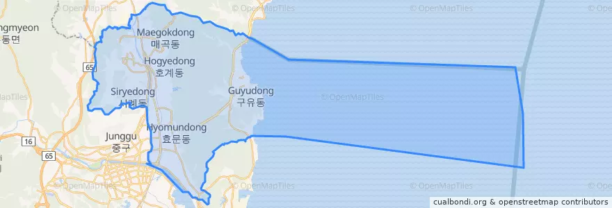 Mapa de ubicacion de 북구.