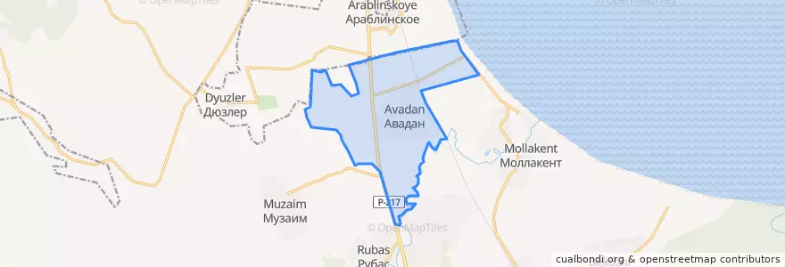 Mapa de ubicacion de сельское поселение Село Авадан.