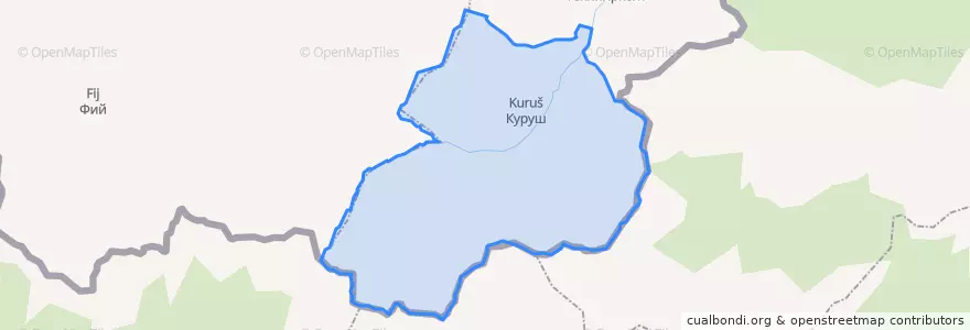 Mapa de ubicacion de сельское поселение Село Куруш.
