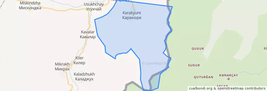 Mapa de ubicacion de сельское поселение Село Каракюре.