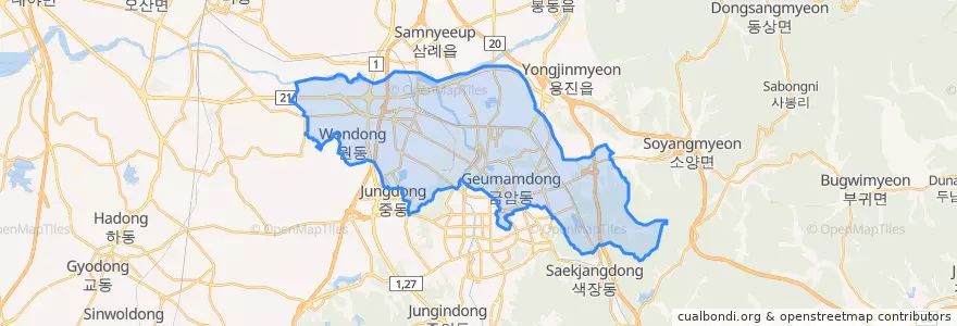 Mapa de ubicacion de 덕진구.