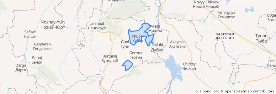 Mapa de ubicacion de сельсовет Хубарский.