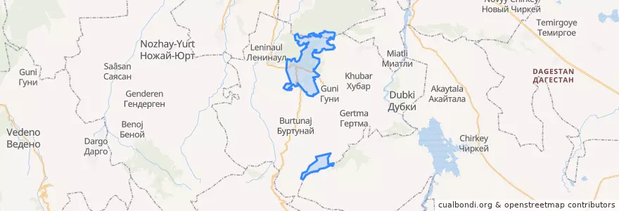 Mapa de ubicacion de сельское поселение Село Дылым.