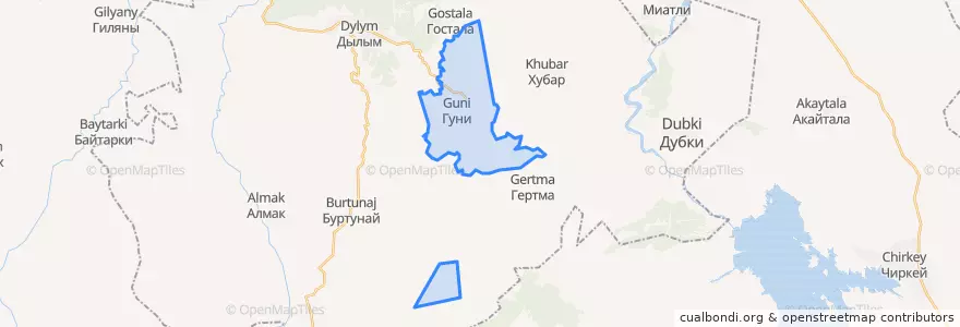 Mapa de ubicacion de сельское поселение Село Гуни.