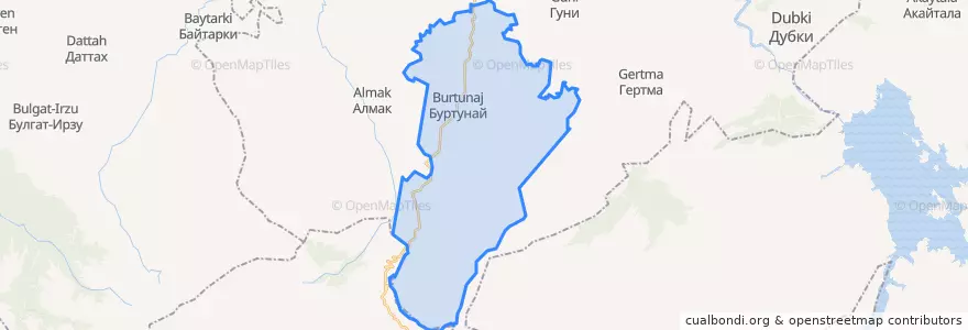Mapa de ubicacion de сельское поселение Село Буртунай.