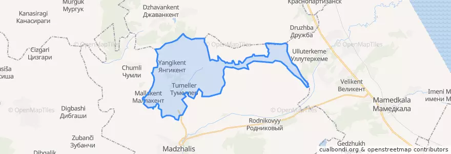 Mapa de ubicacion de сельсовет Янгикентский.