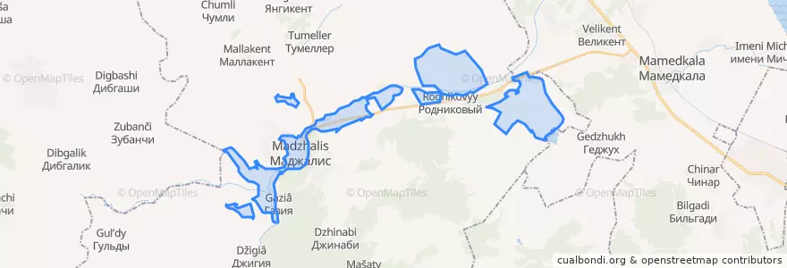 Mapa de ubicacion de сельсовет Маджалисский.