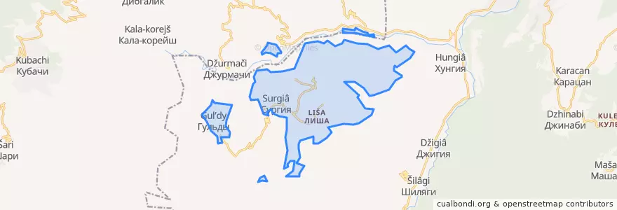 Mapa de ubicacion de сельсовет Джирабачинский.