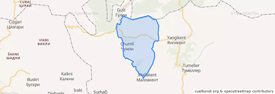 Mapa de ubicacion de сельское поселение Село Чумли.