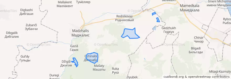 Mapa de ubicacion de сельское поселение Село Джинаби.
