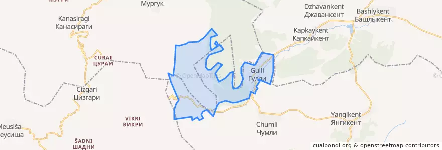 Mapa de ubicacion de сельское поселение Село Гулли.