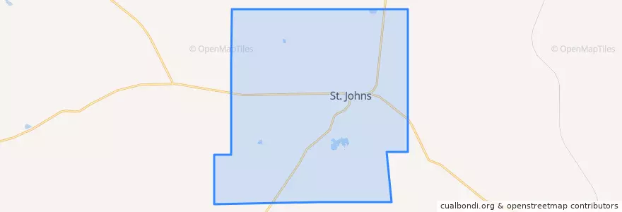 Mapa de ubicacion de St. Johns.