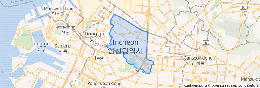 Mapa de ubicacion de 도화동.