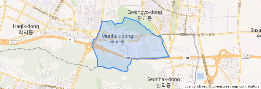 Mapa de ubicacion de 문학동.
