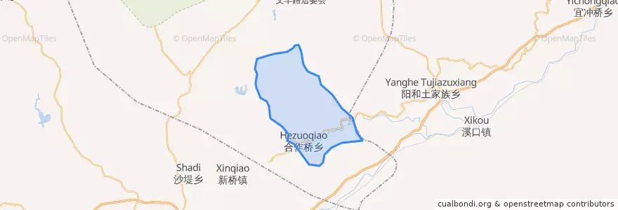 Mapa de ubicacion de 合作桥乡.