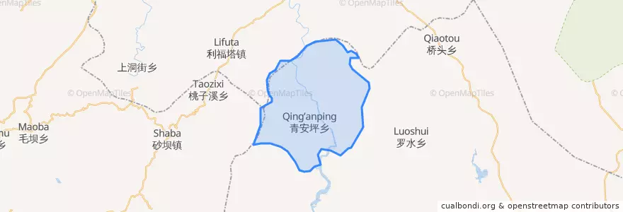 Mapa de ubicacion de 青安坪乡.