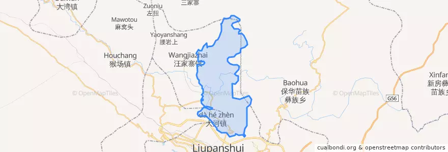 Mapa de ubicacion de 大河镇.