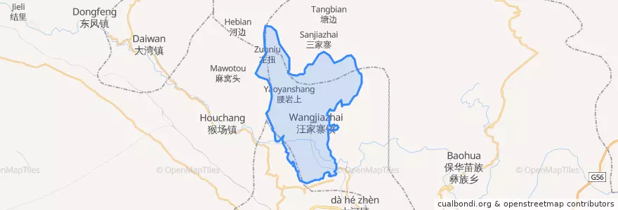 Mapa de ubicacion de 汪家寨镇.