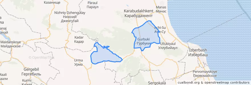 Mapa de ubicacion de сельское поселение Село Гурбуки.