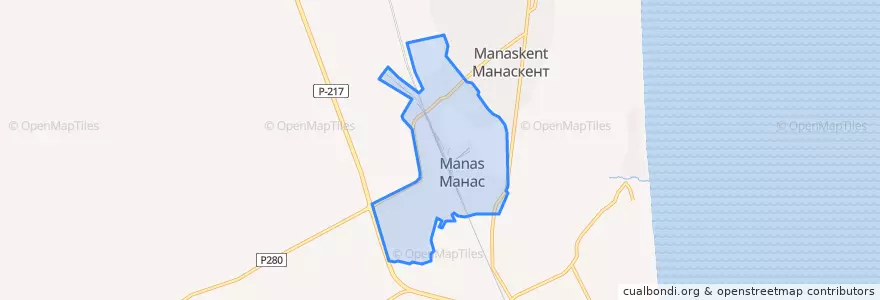 Mapa de ubicacion de городское поселение Манас.