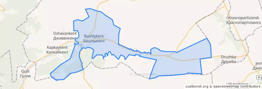 Mapa de ubicacion de сельское поселение Село Башлыкент.