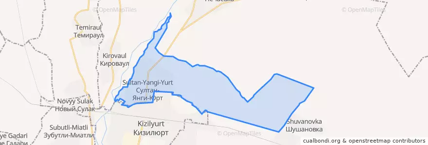 Mapa de ubicacion de сельское поселение Село Султан-Янги-Юрт.