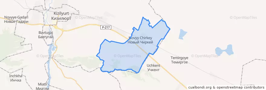 Mapa de ubicacion de сельское поселение Село Новый Чиркей.
