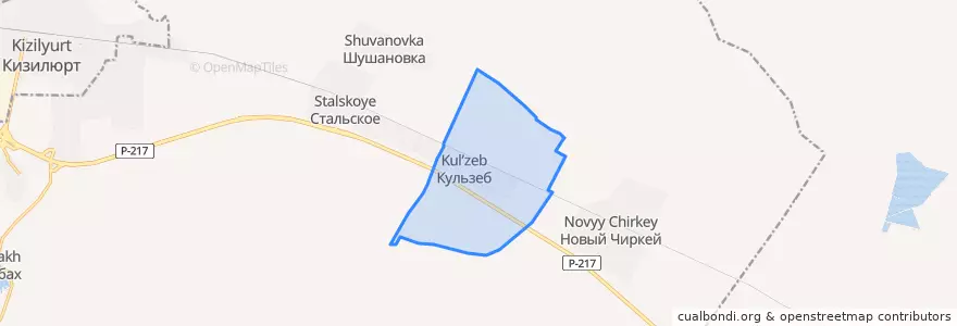 Mapa de ubicacion de сельское поселение Село Кульзеб.