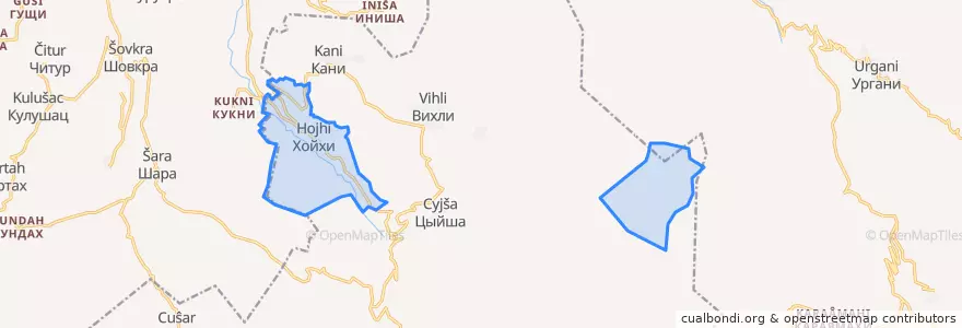 Mapa de ubicacion de сельское поселение Село Хойхи.