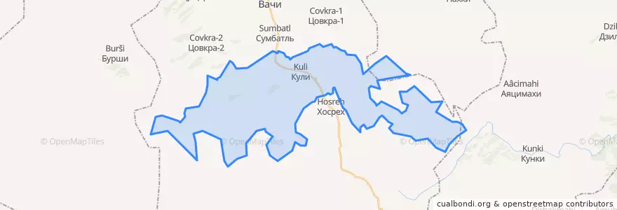Mapa de ubicacion de сельское поселение Село Кули.