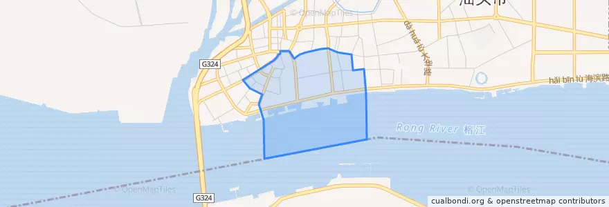 Mapa de ubicacion de 海安街道.