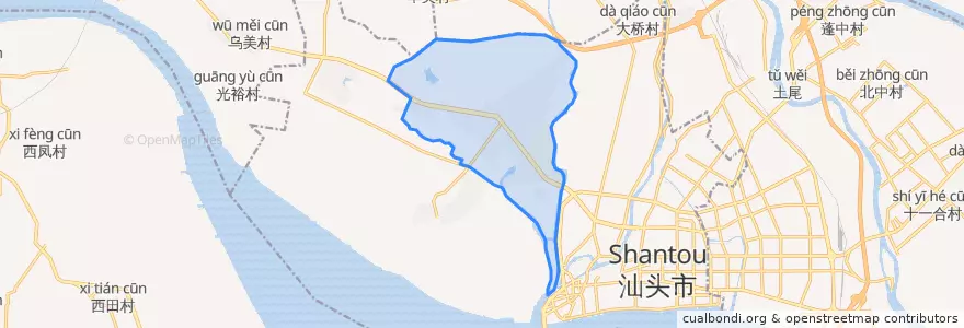 Mapa de ubicacion de 鮀江街道.
