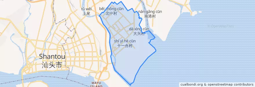 Mapa de ubicacion de Xinxi Town.
