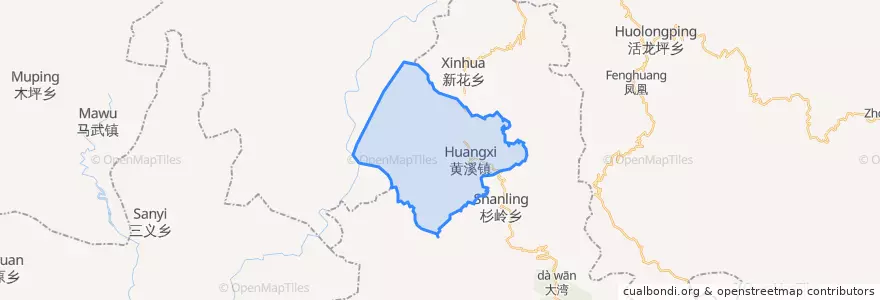 Mapa de ubicacion de 黄溪镇.