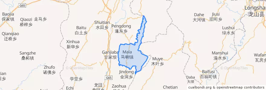 Mapa de ubicacion de 马喇镇.