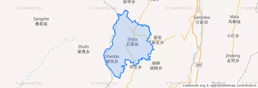 Mapa de ubicacion de 石家河镇.
