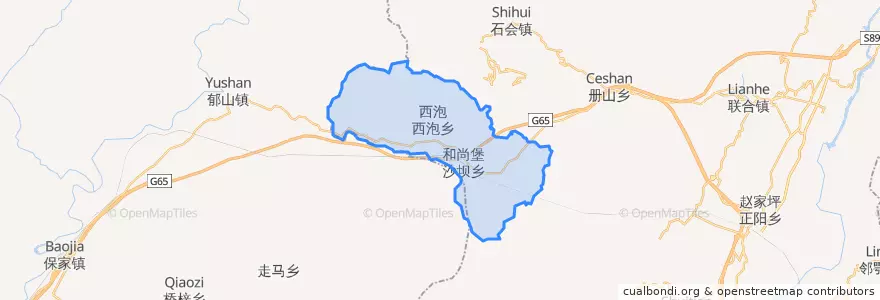 Mapa de ubicacion de 沙坝乡.