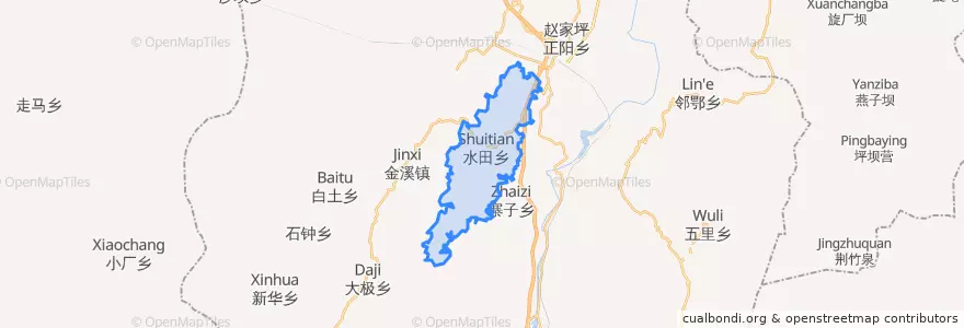 Mapa de ubicacion de 水田乡.