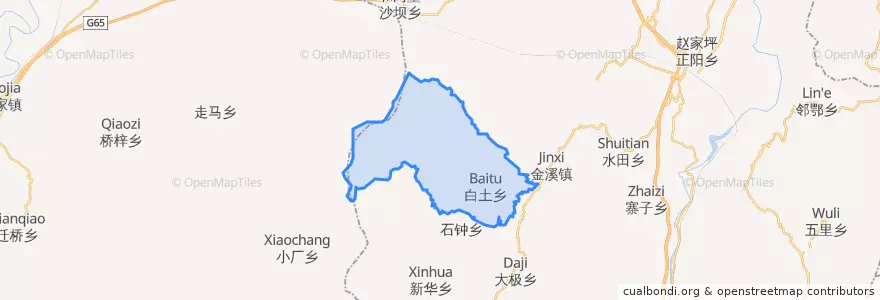 Mapa de ubicacion de 白土乡.