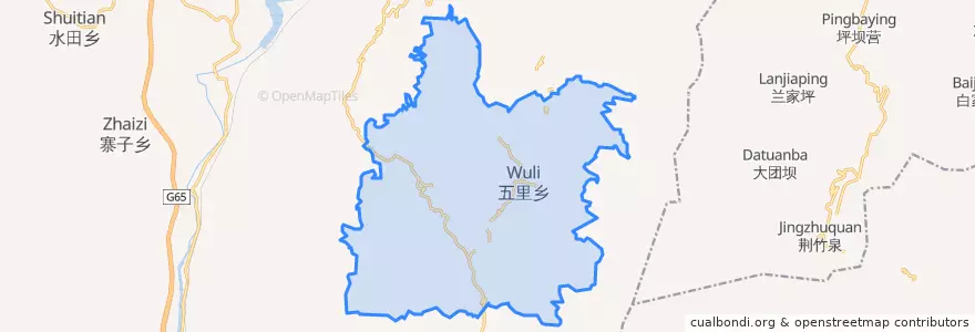 Mapa de ubicacion de 五里乡.