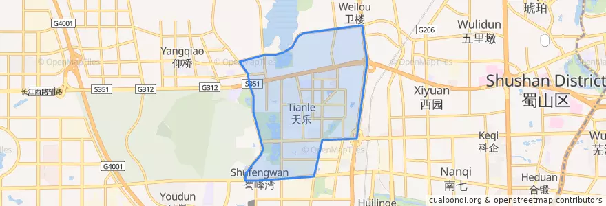 Mapa de ubicacion de 天乐社区.