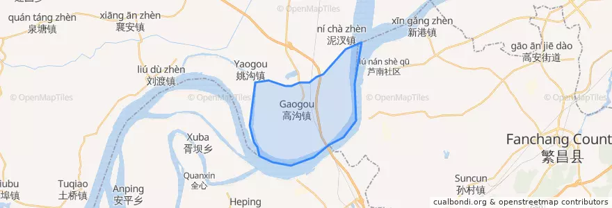 Mapa de ubicacion de Gaogou.