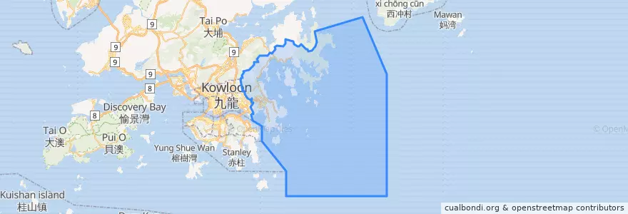 Mapa de ubicacion de Sai Kung District.