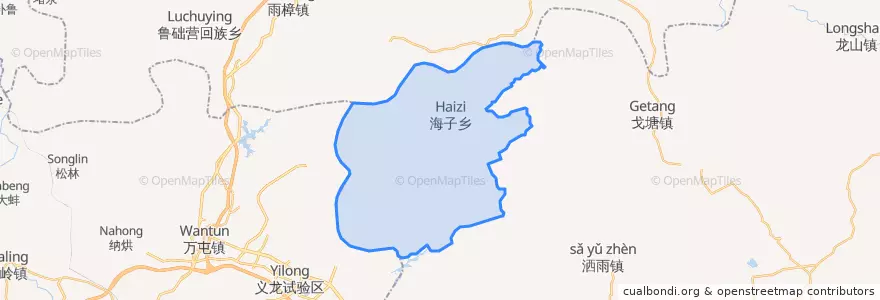 Mapa de ubicacion de 海子镇.