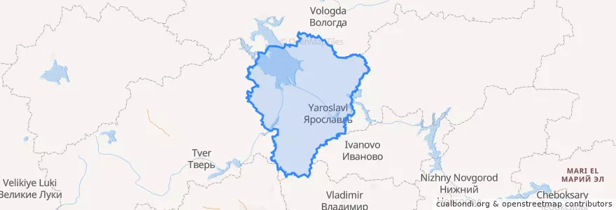 Mapa de ubicacion de Oblast' di Jaroslavl'.